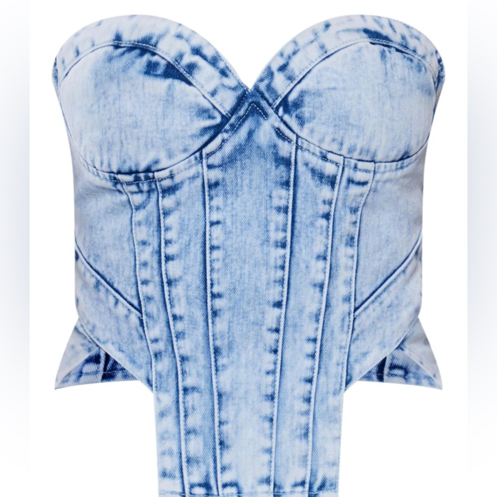 Pretty Little Thing Denim Corset Top